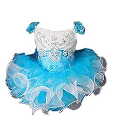Toddler Infant Lace Beaded Sequined Organza Pageant Dress/Mini Dress 