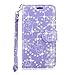 Motorola Droid Turbo / XT1254 Case - Cellularvilla Pu Leather Wallet Card Flip Open Pocket Case Cover Pouch For Motorola Droid Turbo / XT1254 (Purple Glitter)