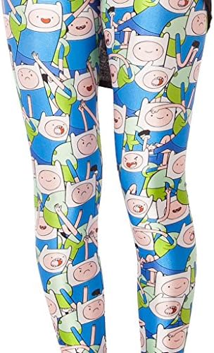 Adventure Time Finn Women's Slim Graphic Printed Pattern Stretchy Pencil Pants Sexy Tights Jegging