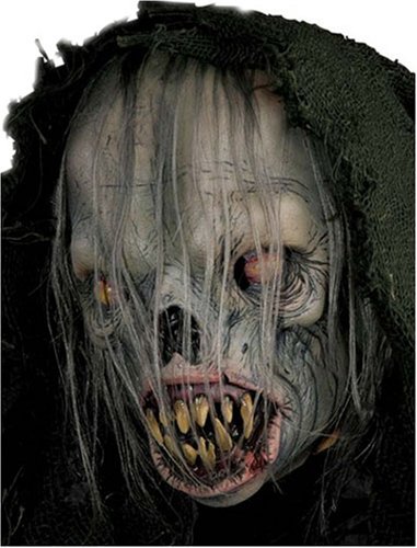 Creepy Hooded Space Imp Adult Latex Half Mask
