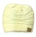 Chunky Thick Stretchy Knit Slouch Beanie Cap Hat for Kids Ages 2-7 (Ivory)