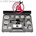Bremskolben-R�ckstellsatz - rechtsdrehende Spindel, R�ckhalteplatte, 11 Adapter, Aufbewahrungs-Kunststoffkoffer