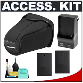 Nikon CF-DC1 Eveready Case (25355) + Two (2) Spare EN-EL9 Replacement Batteries + Travel Charger - Accessory Kit for Nikon D40, D40x, D60, D3000 & D5000 Digital SLR Cameras