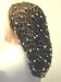 Hand Crocheted Gun Metal Cotton Gimp Vintage Large Snood for Women with Silver Pearls