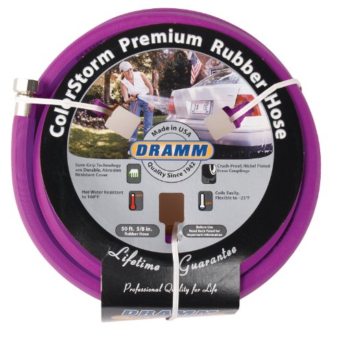 Dramm 17006 ColorStorm Premium 50-Foot-by-5/8-Inch Rubber Garden Hose, Berry