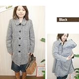 【おしゃれ度高い↑素材感】Cavecrochetツィードママコート　ブラック　M～L