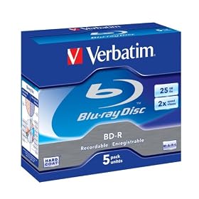 Verbatim 43688 BD-R 2x 25GB Blu-ray 5 pack Jewel Cased
