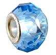 Pandora Style Charm Bead (Z348) Faceted Glass (14mm x 9mm) (Fits Troll too) ~ Light Blue