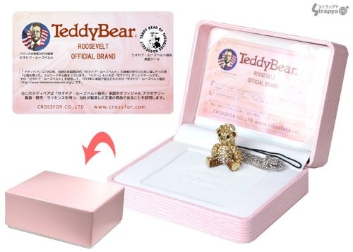 ≪イメージガール：小倉優子≫【TeddyBear/テディベア】「セオドア・ルーズベルト協会」公認商品★テディベアファミリーストラップ(僕・ピンクカラー)
