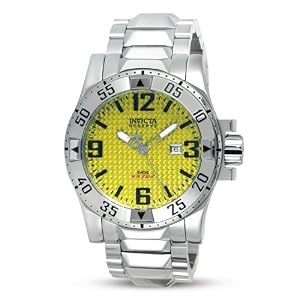 Invicta Mens Signature Reserve 200 Meter Yellow Dial Swiss Dive Watch 7264