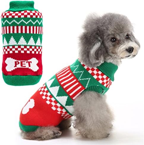 Dog Christmas Holiday Sweater Skull Pattern Medium