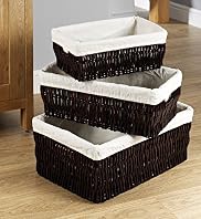 3 Piece Woven Storage Basket Set