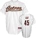 Carlos Lee Jersey: Adult 2010 Majestic Home Pinstripe Replica #45 Houston Astros Jersey