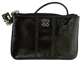 Coach Julia Patent Leather Small Wristlet Handbag Black