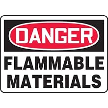 Accuform Signs, Danger Flammable Materials, 7" X 10", Plastic