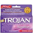 Trojan Her Pleasure Spermicidal Lubricant Premium Latex Condoms 12 ct