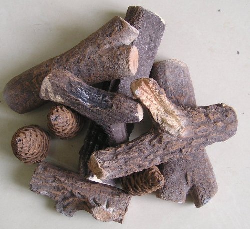 9-teiliges Keramikholz-Set für Ihren Bio-Ethanol Kamin oder Gelkamin Keramik Holz