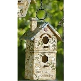 Set of 2 Home Is Where Your Heart Sings Garden Birdhouse Decorations #62604 by Roman