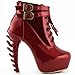 SHOW STORY Lace Up Buckle High-top Bone High Heel Platform Ankle Boots,LF40601