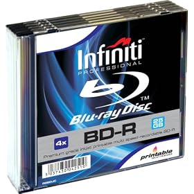 Infiniti Professional Printable Bd-r Blu-ray 25GB Slim Jewel Case (5pk) - Rsbdjc