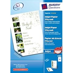 Avery Zweckform, 2583, Papier, 100 Blatt, f�r Dekorationen, Mailings etc., beidseitige Beschichtung (Druck auf beiden Seiten m�glich), A4, 170g