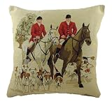 Evans Lichfield Hunting Huntsmen Traditional Tapestry (Filled) Cushion, 18 x 18 inch