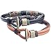Areke Mens Genuine Leather Bracelets Cool Vintage Male Unisex Wrap Wrist Bracelet Rope