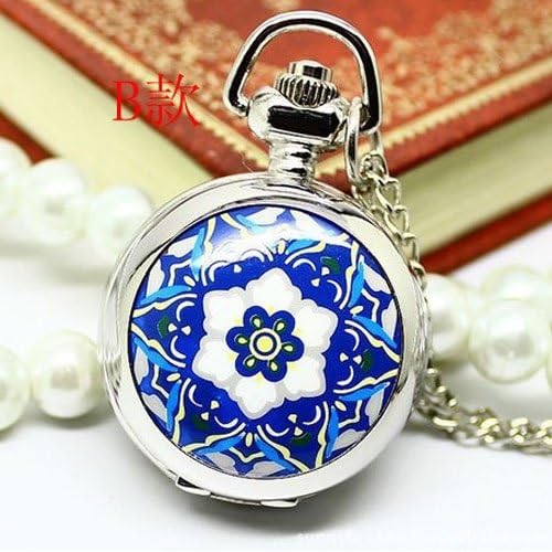 Two Styles Concise Fashion Kaleidoscope Necklace Pocket Watch with Mirror