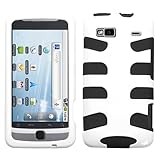 MyBat HTC G2 Fishbone Phone Protector Cover - Solid Ivory White/Black