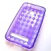 HTC EVO 4G (Sprint) Crystal Silicone Skin Case Transparent Purple Check Pattern