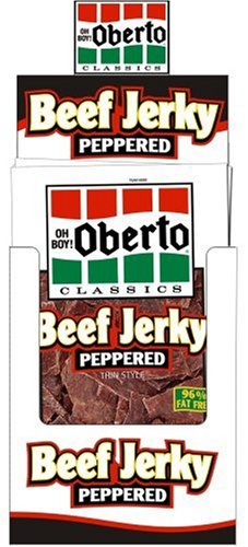 Oh Boy! Oberto Thin Style Beef Jerky Peppered, 1.31-Ounce Packages (Pack of 10) by Dried Beef