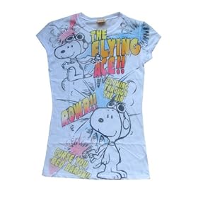 Mighty Fine The Flying Ace Snoopy White Tee Shirt * 08 Newest Collection *