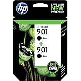 HP 901 Black Original Ink Cartridges, 2 pack (CZ075FN)