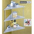 WENKO Magic-Loc K�chenablage - Acryl/Chrom - 3 Etagen Eckregal ohne Bohren - K�chen Regal - Wandablage - Ablage f�r Gew�rze, �l, Kaffee, Tee usw.
