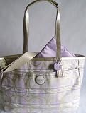 Coach Signature Stripe Plaid Multifunction Tote Messenger Baby Bag F17137