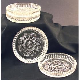 LAMPS BEAUTIFUL Crystal Clear Glass Essex Coaster Set--Excellent customer service--see our feedback