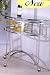 Modern Silver Finsih Metal Wine Rack Sofa Table w/Glass Top