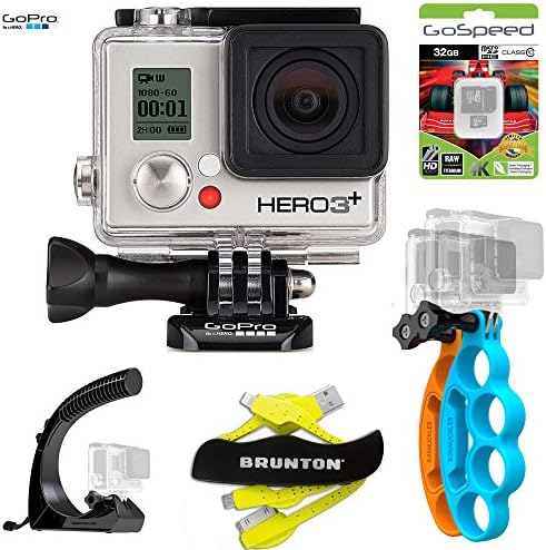 GoPro HERO3+ SILVER 10MP Full HD 1080p 60fps Built-In Wi-Fi Waterproof Wearable Camera Adventure Edition (32GB X Pro Bundle)