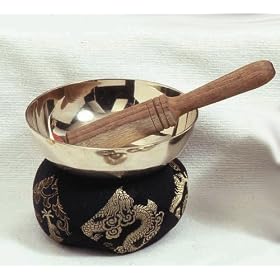 Large Seven Metal Tibetan Singing Bowl Set With Striker and Pillow