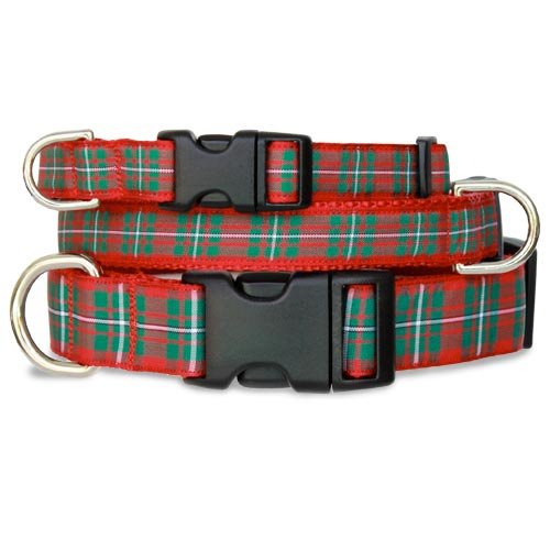 Plaid Holiday Dog Collar (Large, 12