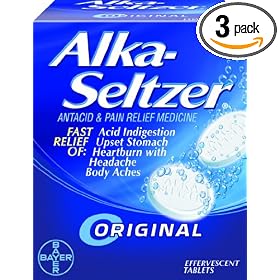 Alka-Seltzer Original Effervescent Tablets with Aspirin, 36-count Boxes (Pack of 3)