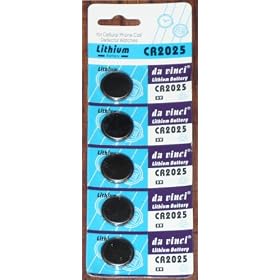 5-pack Da Vinci CR2025 Lithium Button Cell Batteries (for watches, remotes, cameras, etc...)