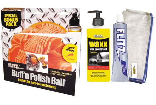 Flitz International PB101 250 Buff 'N Polish Ball Combination Kit with Polish  Cloth and Wax