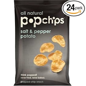 Popchips Salt & Pepper Potato Chips, 0.8-Ounce Single Serve Bags (Pack of 24) 