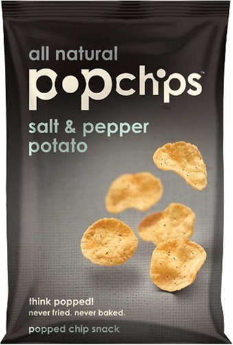 Popchips Salt & Pepper Potato Chips, 0.8-Ounce Single Serve Bags (Pack of 24)