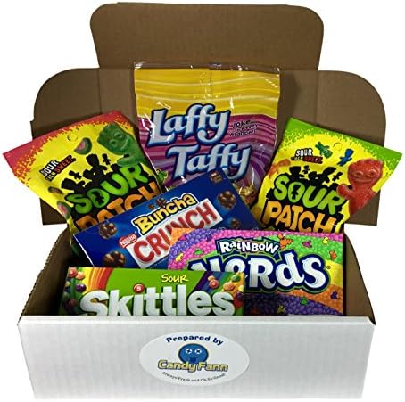 Movie Night Theater Candy Gift Set Care Package: Boxes of Rainbow Nerds, Sour Skittles, Buncha Crunch Chocolate and Bags of Sour Patch Kids, Watermelon and Laffy Taffy