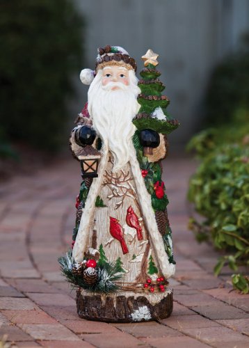 Berry & Pine, Santa, tall Statuary,Polystone,8.5x8x20 Inches