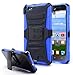 Huawei Raven LTE Case, Huawei Raven LTE Holster Case, Nagebee - Huawei Raven LTE H892L Heavy Duty Hybrid Armor Dual Layer Rhino Kickstand Belt Clip Holster Combo Rugged Case for Huawei Raven LTE H892L (Holster Blue)