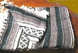 Mexcian Blanket Authentic Falsa Yoga Blanket Green/Black/Gray/White