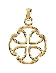 14K Yellow Gold Maltese Cross Pendant - 39.00x27.00mm -- LIFETIME WARRANTY